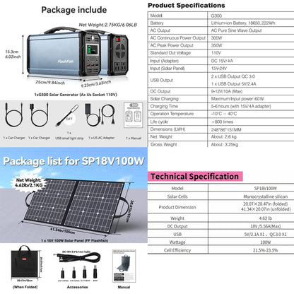 FlashFish Power Station 200W Portable