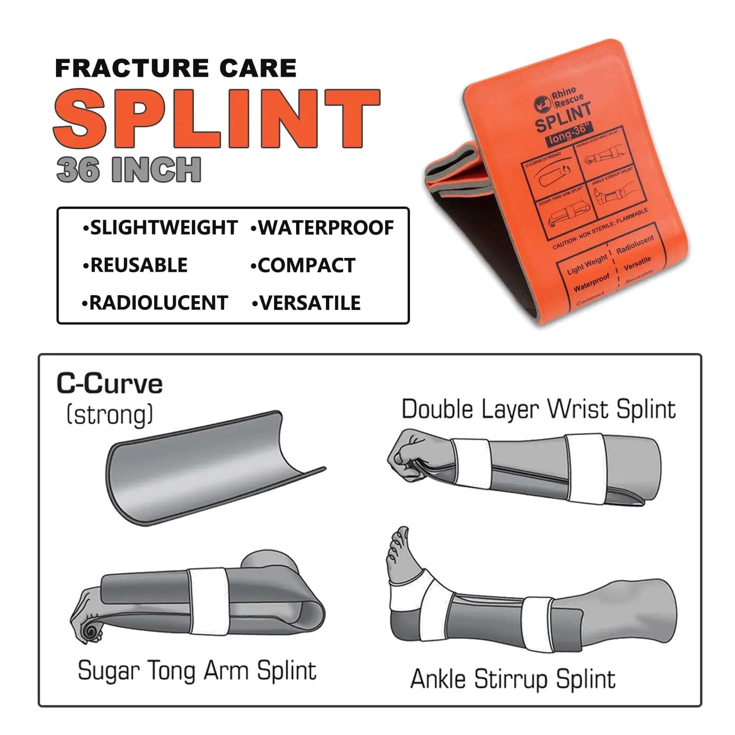 Rhino Rescue Outdoor Splint Aid Kit